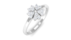 Natural Diamond Flower Promise Ring