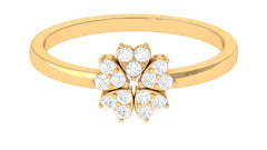 Natural Diamond Flower Promise Ring