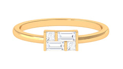 Certified Natural Diamond Promise Ring in East West Style