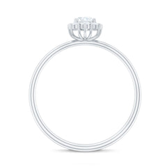 Minimal Real Diamond Engagement Ring with Halo