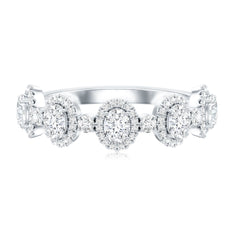 Designer Lab Grown Diamond Half Eternity Wedding Band Ring