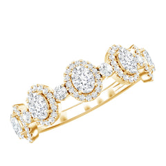 Designer Lab Grown Diamond Half Eternity Wedding Band Ring