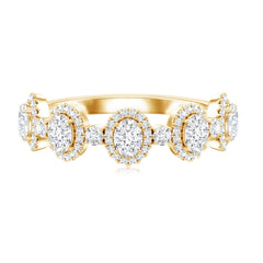 Designer Lab Grown Diamond Half Eternity Wedding Band Ring