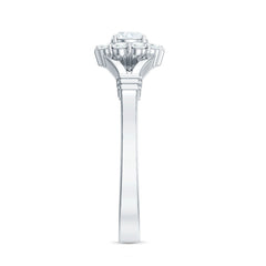 Natural Diamond Halo Engagement Ring with Split Shank