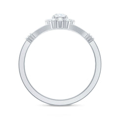 Natural Diamond Halo Engagement Ring with Split Shank
