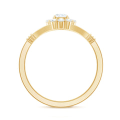 Natural Diamond Halo Engagement Ring with Split Shank