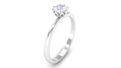 Natural Diamond Solitaire Promise Ring For Women