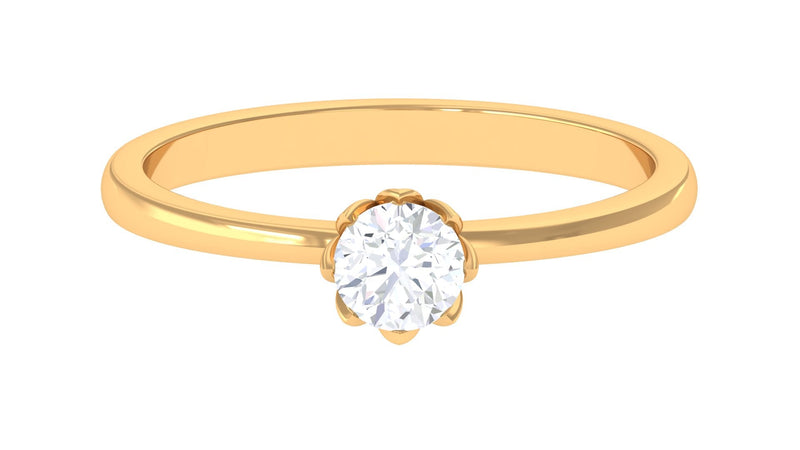 Natural Diamond Solitaire Promise Ring For Women