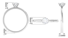 Natural Diamond Solitaire Promise Ring For Women