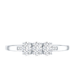 Lab Grown Oval Diamond 3 Stone Engagement Ring