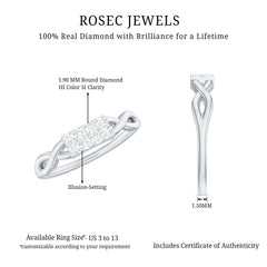 Contemporary Diamond Engagement Ring with Infinity Shank