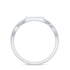 Contemporary Diamond Engagement Ring with Infinity Shank
