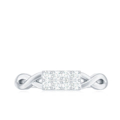Contemporary Diamond Engagement Ring with Infinity Shank