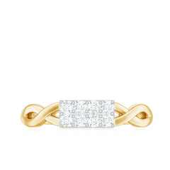 Contemporary Diamond Engagement Ring with Infinity Shank