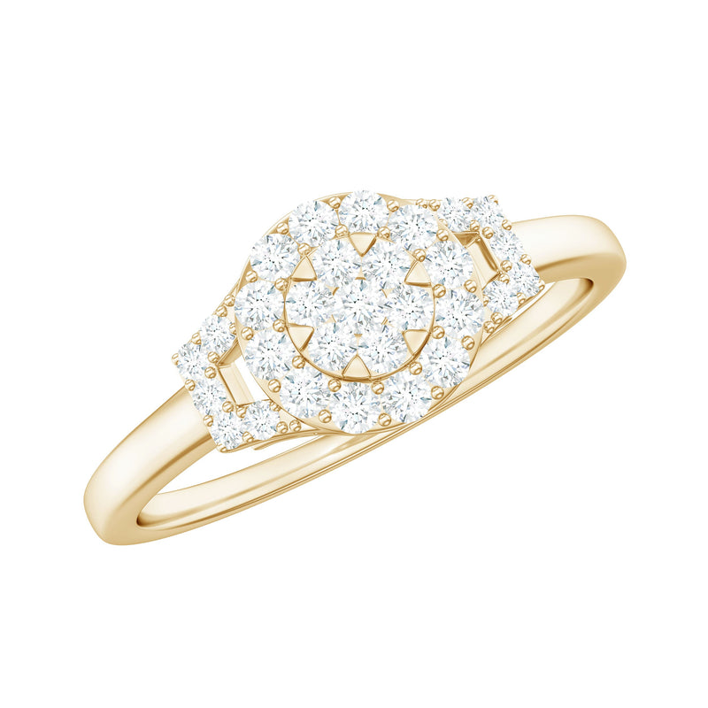 Real Diamond Engagement Ring with Halo