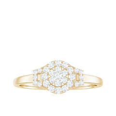 Real Diamond Engagement Ring with Halo