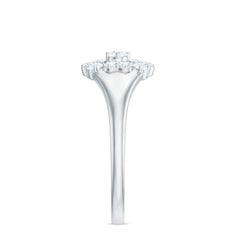 Natural Diamond Flower Engagement Ring in Illusion Set