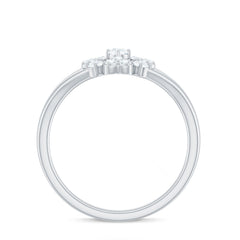 Natural Diamond Flower Engagement Ring in Illusion Set