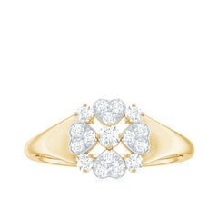 Natural Diamond Flower Engagement Ring in Illusion Set