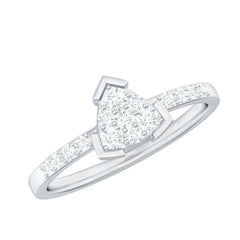 Minimal Diamond Triangular Engagement Ring