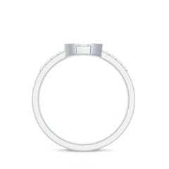 Minimal Diamond Triangular Engagement Ring