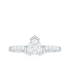 Minimal Diamond Triangular Engagement Ring