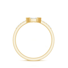 Minimal Diamond Triangular Engagement Ring