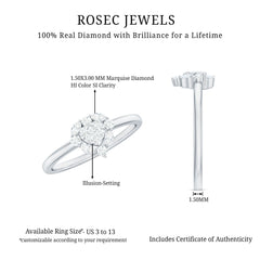 Minimal Diamond Heart Promise Ring for Valentines Day