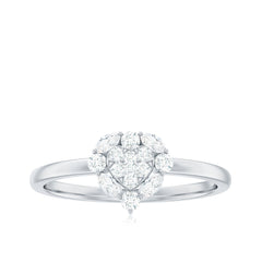 Minimal Diamond Heart Promise Ring for Valentines Day