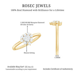 Minimal Diamond Heart Promise Ring for Valentines Day