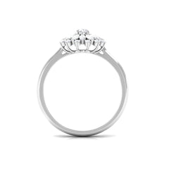 Certified Real Diamond Flower Engagement Ring