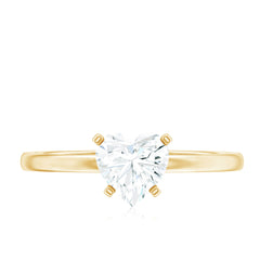1 CT Heart Shape Certified Moissanite Engagement Ring