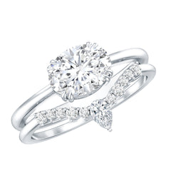 Certified 6X8 MM Oval Lab Grown Diamond Engagement Ring With Enhancer