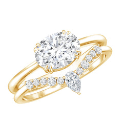 Certified 6X8 MM Oval Lab Grown Diamond Engagement Ring With Enhancer