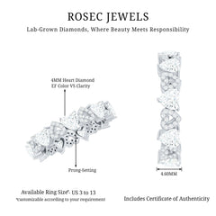 Certified Lab Grown Diamond Heart Wedding Band