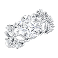 6X8mm Oval Lab Grown Diamond Flower Engagement Ring