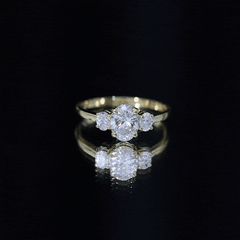 Certified Lab Grown Diamond 3 Stone Engagement Ring For Women