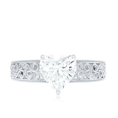 2 Carat Lab Grown Diamond Heart Engagement Ring