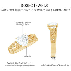 2 Carat Lab Grown Diamond Heart Engagement Ring
