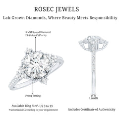 8 mm Lab Grown Diamond Vintage Inspired Engagement Ring