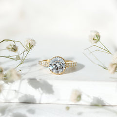 Certified Bezel Set Lab Grown Diamond Engagement Ring With Side Stones