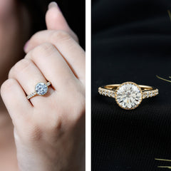 Certified Bezel Set Lab Grown Diamond Engagement Ring With Side Stones