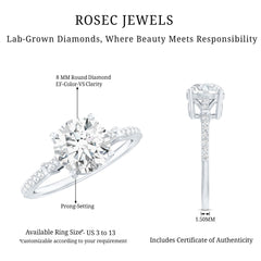 Certified 2 Carat Lab Grown Diamond Simple Engagement Ring