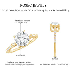 Certified 2 Carat Lab Grown Diamond Simple Engagement Ring