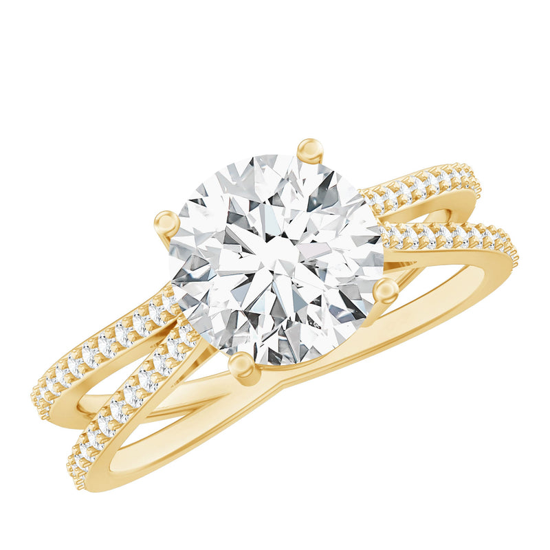 Certified 8 mm Lab Grown Diamond Split Shank Engagement Ring