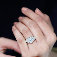 Certified 8 MM Lab Grown Diamond Vintage Style Engagement Ring