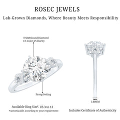 Certified 2 Carat Lab Grown Diamond Solitaire Engagement Ring