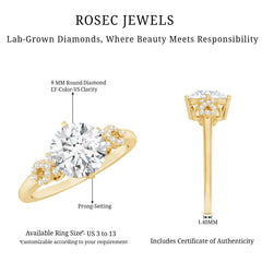 Certified 2 Carat Lab Grown Diamond Solitaire Engagement Ring