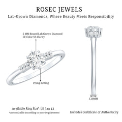 Certified 5 MM Lab Grown Diamond Non Traditional Engagement Ring
