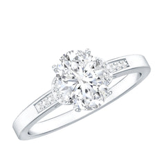 Certified 6X8 MM Oval Lab Grown Diamond Solitaire Engagement Ring
